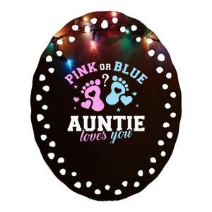 Gender Reveal Auntie Aunt Ceramic Oval Ornament