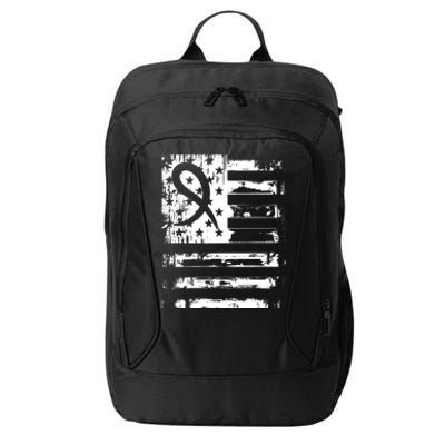 Gray Ribbon Awareness Month Cute Gift City Backpack