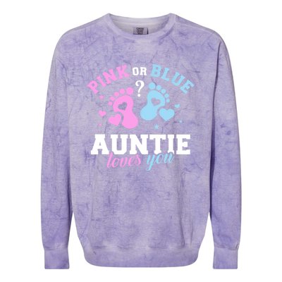 Gender Reveal Auntie Aunt TShirt Colorblast Crewneck Sweatshirt