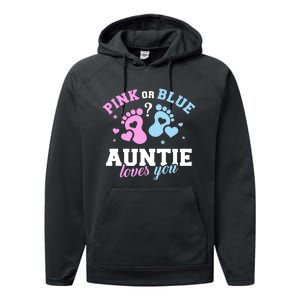 Gender Reveal Auntie Aunt TShirt Performance Fleece Hoodie