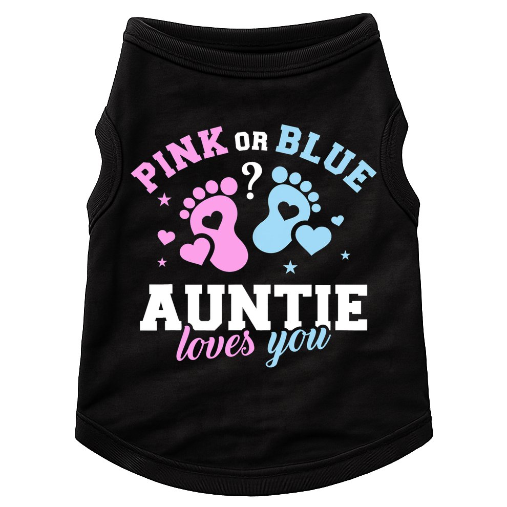 Gender Reveal Auntie Aunt TShirt Doggie Tank