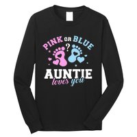 Gender Reveal Auntie Aunt TShirt Long Sleeve Shirt