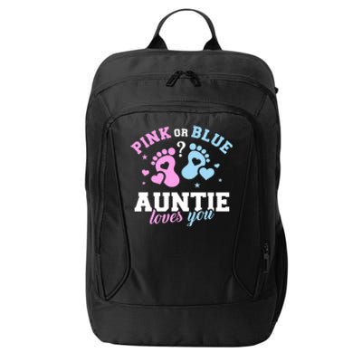 Gender Reveal Auntie Aunt TShirt City Backpack