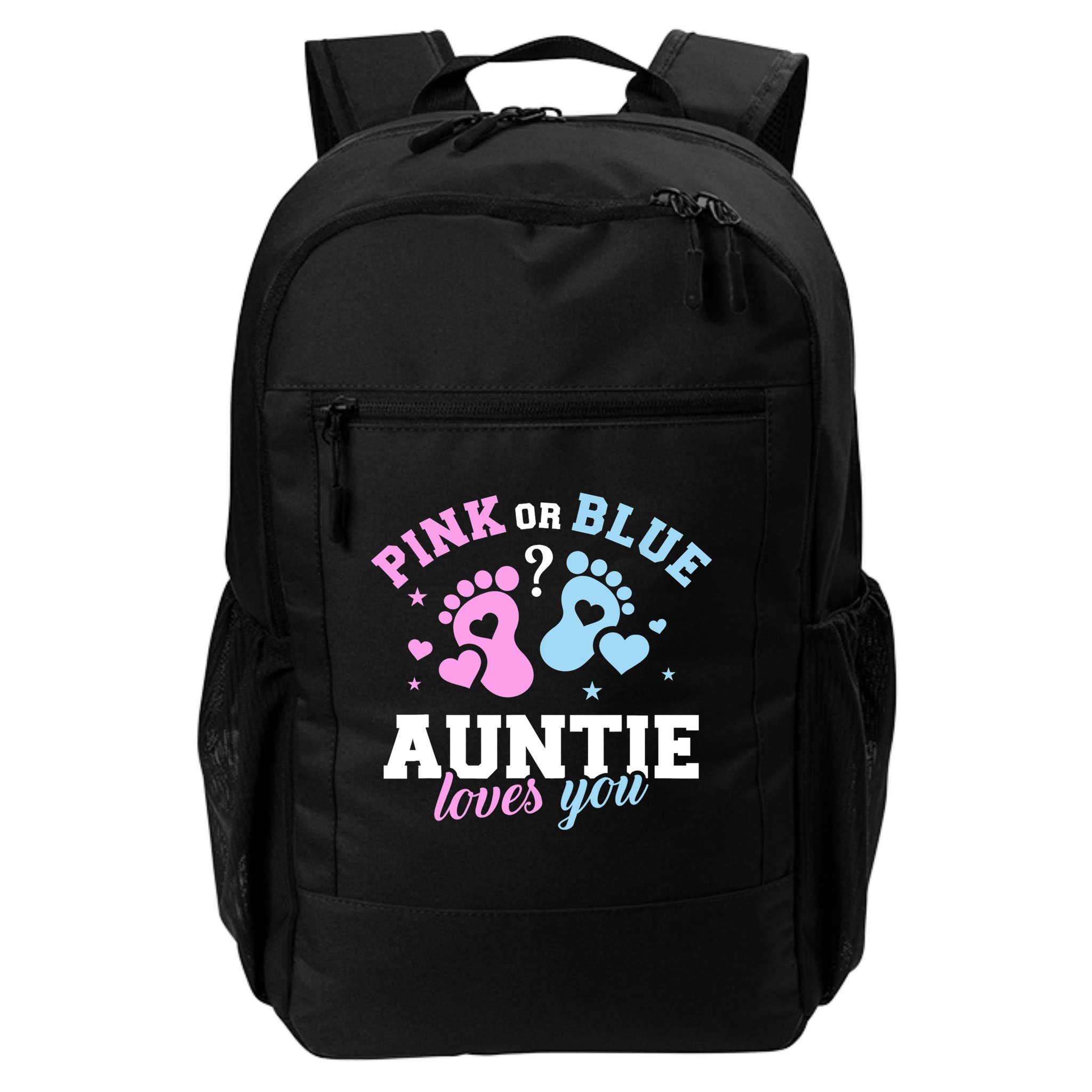 Gender Reveal Auntie Aunt TShirt Backpack