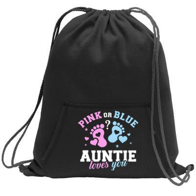 Gender Reveal Auntie Aunt TShirt Sweatshirt Cinch Pack Bag