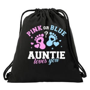 Gender Reveal Auntie Aunt TShirt Drawstring Bag