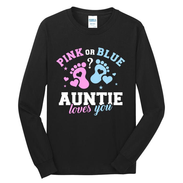 Gender Reveal Auntie Aunt TShirt Tall Long Sleeve T-Shirt