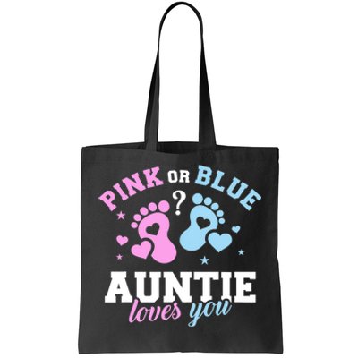 Gender Reveal Auntie Aunt TShirt Tote Bag