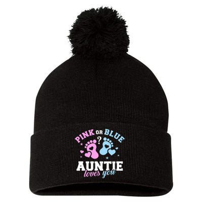 Gender Reveal Auntie Aunt TShirt Pom Pom 12in Knit Beanie