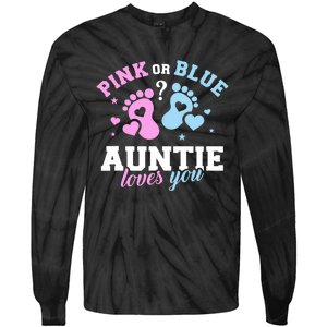 Gender Reveal Auntie Aunt TShirt Tie-Dye Long Sleeve Shirt