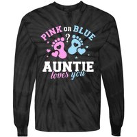 Gender Reveal Auntie Aunt TShirt Tie-Dye Long Sleeve Shirt