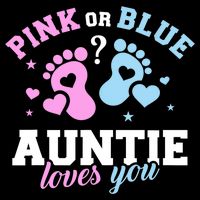 Gender Reveal Auntie Aunt TShirt Visor