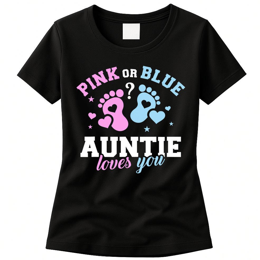 Gender Reveal Auntie Aunt TShirt Womens T-Shirt
