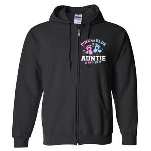 Gender Reveal Auntie Aunt TShirt Full Zip Hoodie