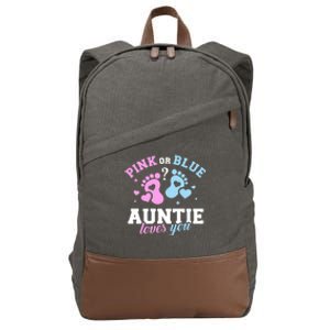 Gender Reveal Auntie Aunt TShirt Cotton Canvas Backpack