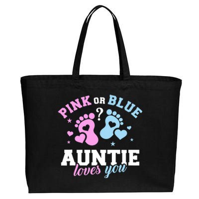 Gender Reveal Auntie Aunt TShirt Cotton Canvas Jumbo Tote