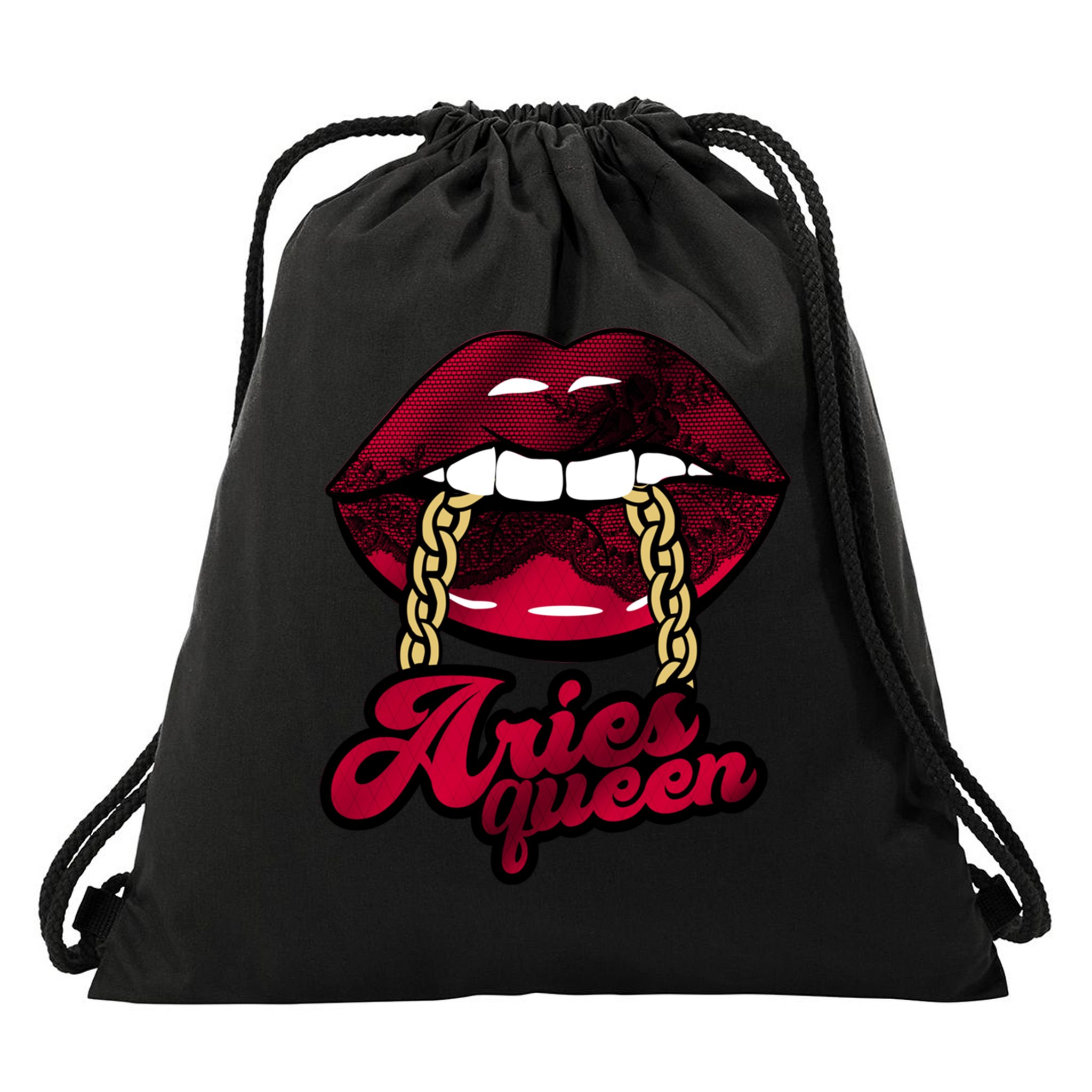 Gothic Red Aries Queen Zodiac Meaningful Gift Drawstring Bag