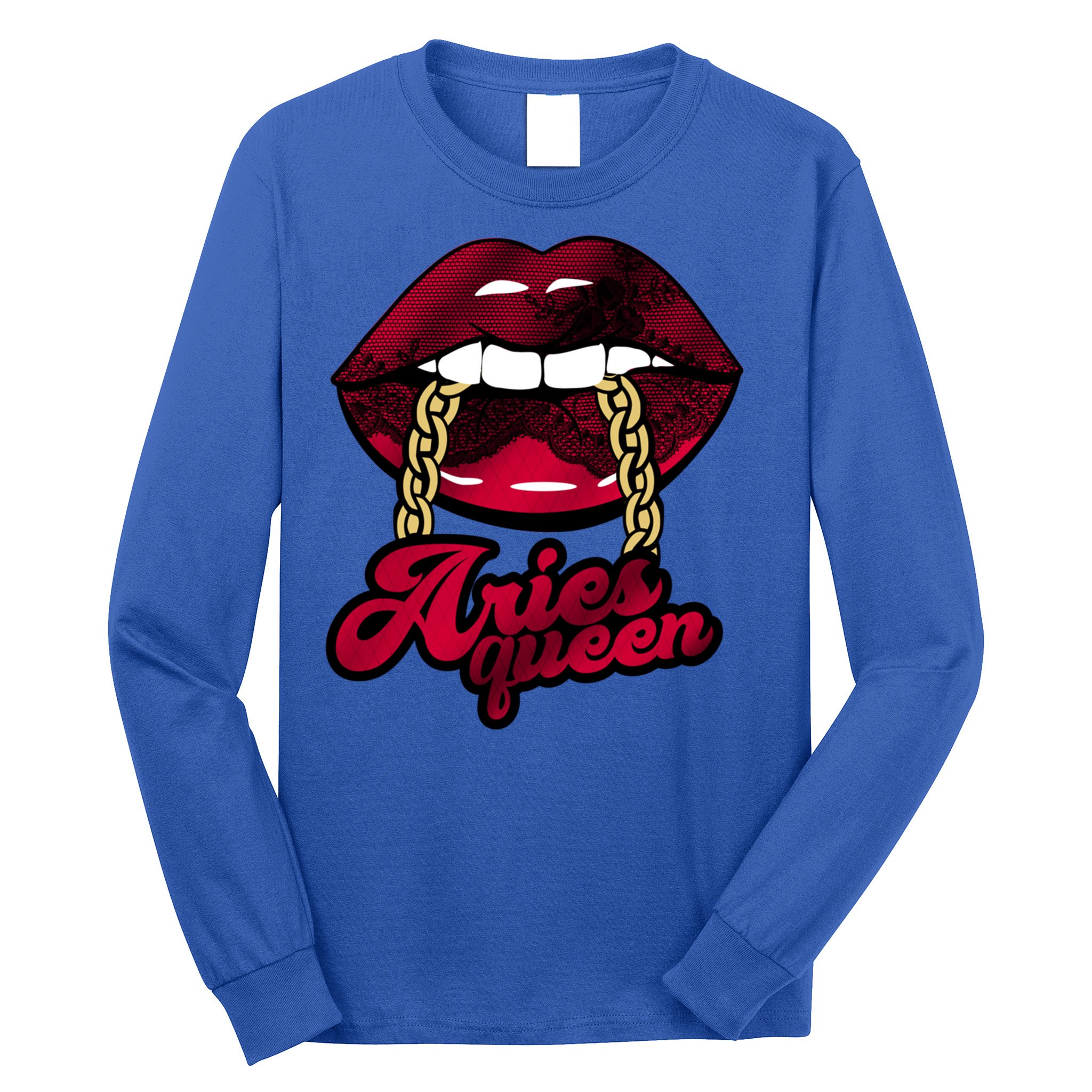 Gothic Red Aries Queen Zodiac Meaningful Gift Long Sleeve Shirt