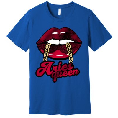 Gothic Red Aries Queen Zodiac Meaningful Gift Premium T-Shirt