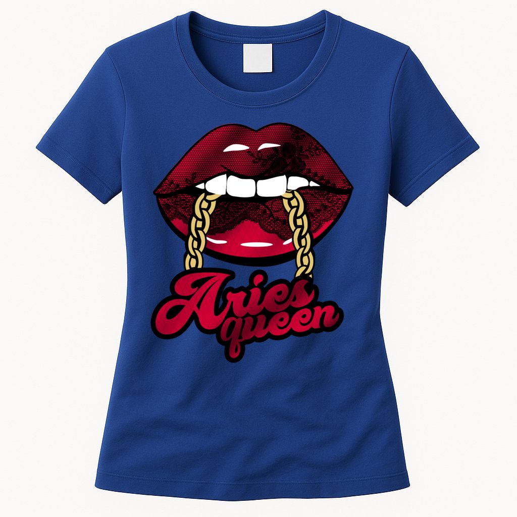 Gothic Red Aries Queen Zodiac Meaningful Gift Womens T-Shirt