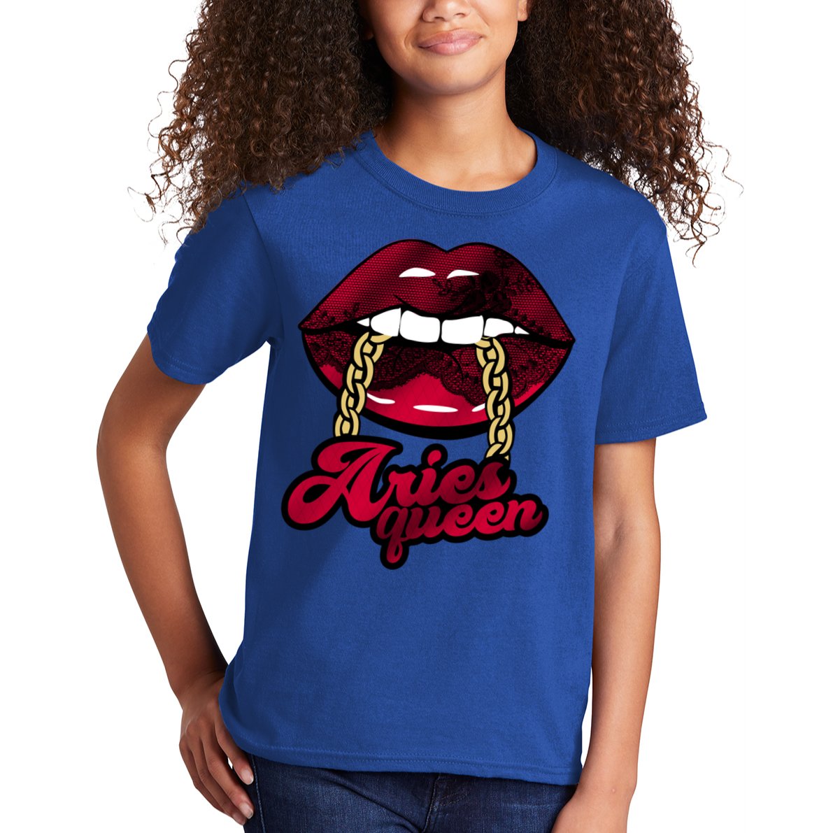 Gothic Red Aries Queen Zodiac Meaningful Gift Kids T-Shirt