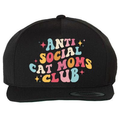 Groovy Retro Anti Social Cat Moms Club Mothers Day Tees Wool Snapback Cap