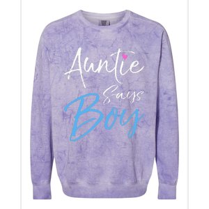 Gender reveal announcement Gifts Auntie Says Colorblast Crewneck Sweatshirt