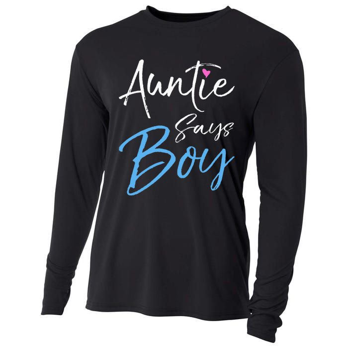 Gender reveal announcement Gifts Auntie Says Cooling Performance Long Sleeve Crew