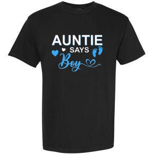 Gender reveal Auntie says matching family baby party Garment-Dyed Heavyweight T-Shirt