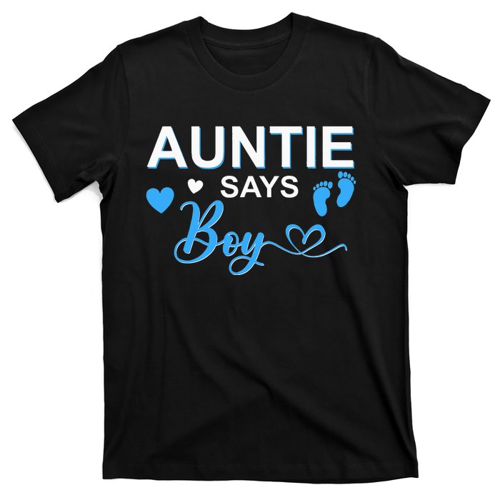 Gender reveal Auntie says matching family baby party T-Shirt