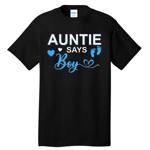 Gender reveal Auntie says matching family baby party Tall T-Shirt