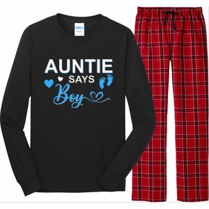 Gender reveal Auntie says matching family baby party Long Sleeve Pajama Set