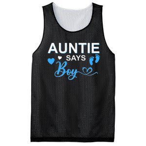 Gender reveal Auntie says matching family baby party Mesh Reversible Basketball Jersey Tank