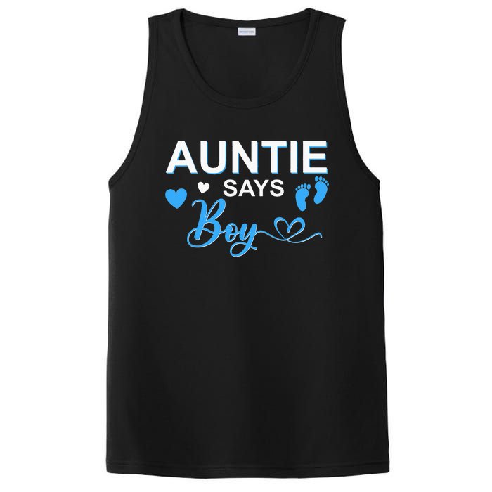 Gender reveal Auntie says matching family baby party PosiCharge Competitor Tank