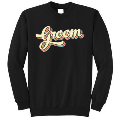 Groom Retro Art Baseball Font Vintage Sweatshirt