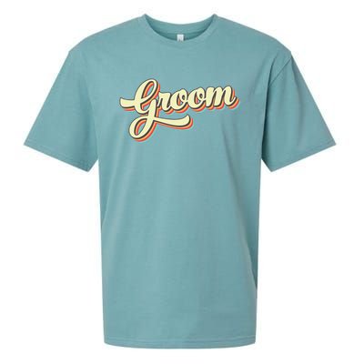 Groom Retro Art Baseball Font Vintage Sueded Cloud Jersey T-Shirt