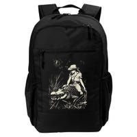 Girl Riding Alligator Weird Funny Florida Crocodile Meme Backpack