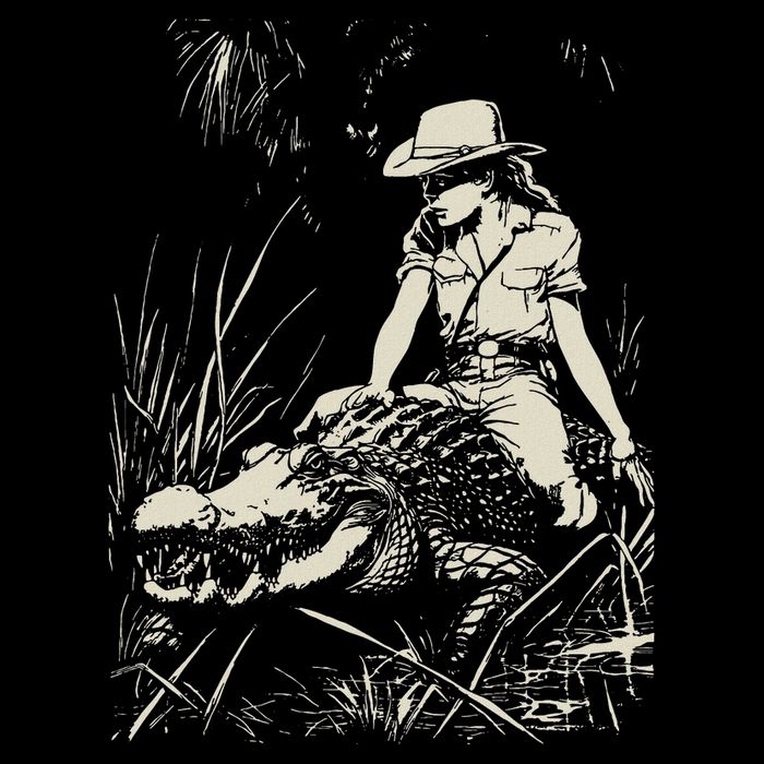 Girl Riding Alligator Weird Funny Florida Crocodile Meme Wool Snapback Cap