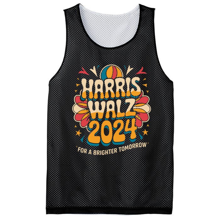 Groovy Retro Art For Kamala Harris 2024 Mesh Reversible Basketball Jersey Tank