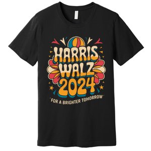 Groovy Retro Art For Kamala Harris 2024 Premium T-Shirt