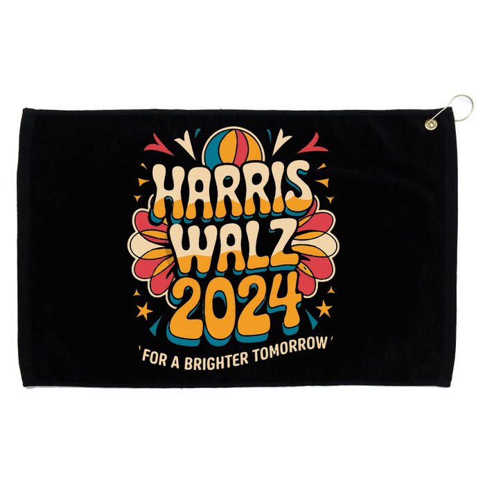 Groovy Retro Art For Kamala Harris 2024 Grommeted Golf Towel