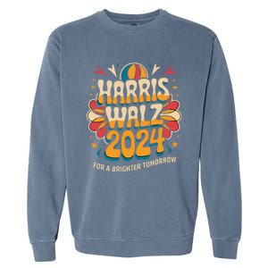 Groovy Retro Art For Kamala Harris 2024 Garment-Dyed Sweatshirt