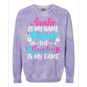 Gender Reveal Auntie Design For A Keeper Of The Gender Aunt Colorblast Crewneck Sweatshirt