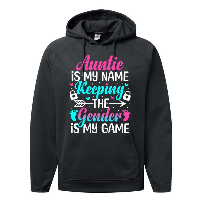 Gender Reveal Auntie Design For A Keeper Of The Gender Aunt Performance Fleece Hoodie