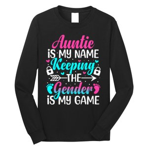 Gender Reveal Auntie Design For A Keeper Of The Gender Aunt Long Sleeve Shirt