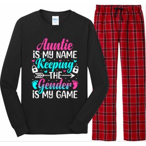 Gender Reveal Auntie Design For A Keeper Of The Gender Aunt Long Sleeve Pajama Set