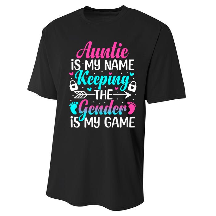 Gender Reveal Auntie Design For A Keeper Of The Gender Aunt Performance Sprint T-Shirt