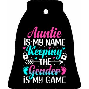 Gender Reveal Auntie Design For A Keeper Of The Gender Aunt Ceramic Bell Ornament