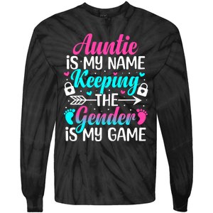 Gender Reveal Auntie Design For A Keeper Of The Gender Aunt Tie-Dye Long Sleeve Shirt