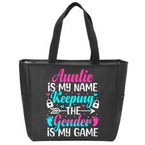 Gender Reveal Auntie Design For A Keeper Of The Gender Aunt Zip Tote Bag